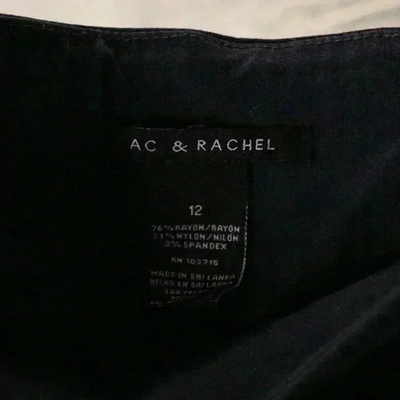 AC & Rachel Dark Navy Tailored Chino like pants‎ size 12 women slight stretch - Picture 3 of 7
